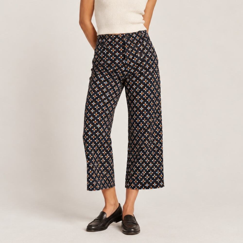 Maeve Anthropologie The Colette Crop Ponte Pants geo print size 29